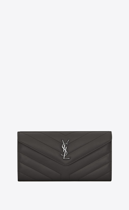 Loulou large flap wallet in matelassé "y" leather